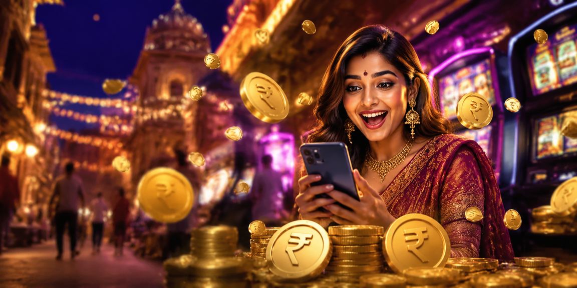 India mobile casino user with rupee notes