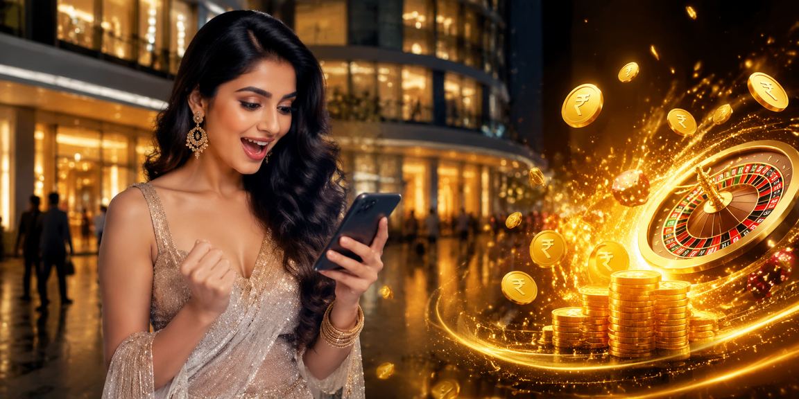 Mobile casino gaming experience in India with currency symbol
