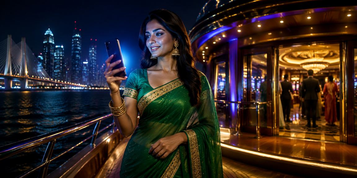 Mumbai cityscape with mobile sports betting payment concept